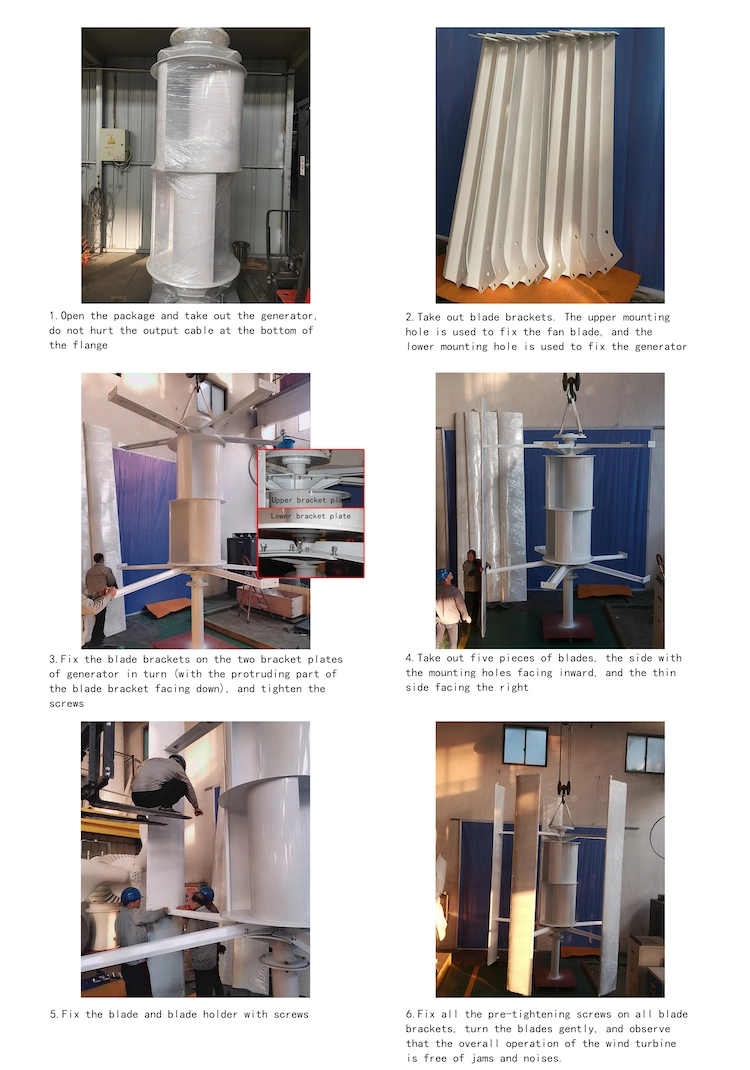 1kw 800W, 2kw, 3kw, 5kw, 10kw Wind Solar Hybrid System with Solar Panel and Vertical Axis Wind Turbine