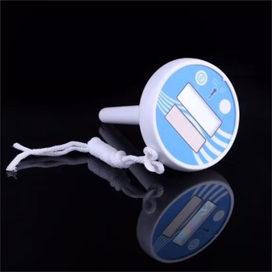 Termômetro digital sem fio para piscina, termômetro flutuante com painel solar